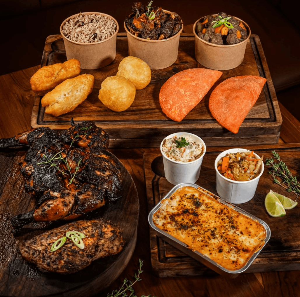 Jamaican jerk chicken and Caribbean dishes at Nico's Smokehouse Canggu